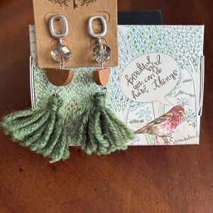 Plunder Tori Green Tassel Earrings